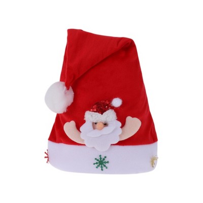 Unique Bargains Christmas Hat Polyester Non-Woven Fabric Red 11.81"x15.35" 1 Pc