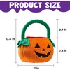 Joyfy Halloween Pumpkin Plush Tote Bucket, Cute Goody Basket with Handle for Kids, Trick or Treat Candy Bag, Halloween Party Favor Supplies - 4 of 4