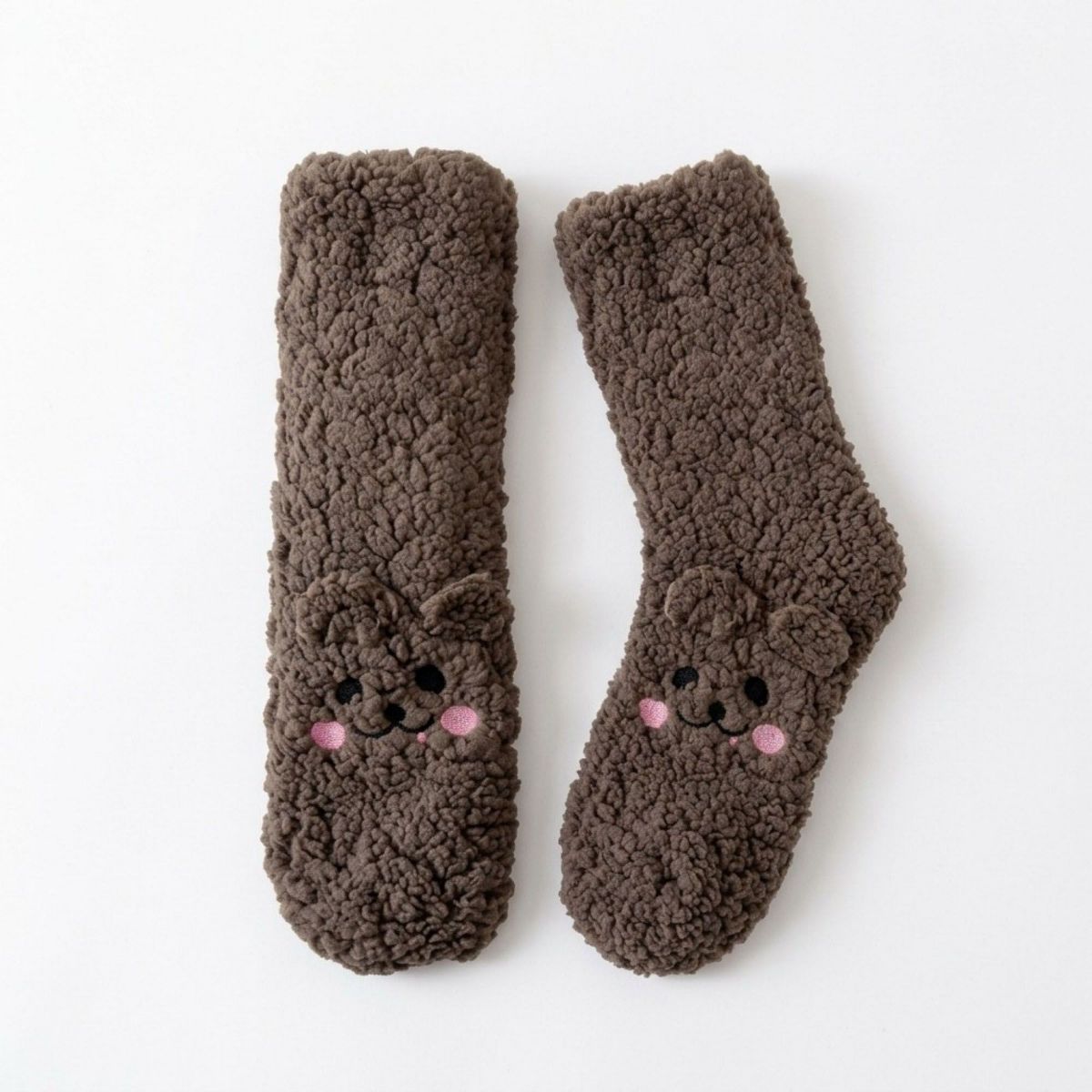 Anna-Kaci Women's Fuzzy Bear Crew Socks 2 Pair US 5-10.5 - thumbnail 2