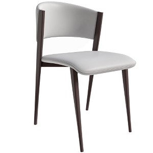 LeisureMod Aspen Modern Dining Chairs, Upholstered Leather Kitchen Room Chairs, with Metal Legs, Stylish and Ergonomic Design - 1 of 4