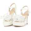 Perphy Women's T-Strap Mesh Bow Slingback Platform Stiletto High Heel Sandals - 2 of 4