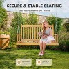 Nasitip 48" Outdoor Porch Swing, 440LB Capacity Heavy Duty Wooden Swing with Chains, Rustic Natural Finish for 2 Adults - 4 of 4