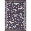 Floral Insect Print Washable Area Rugs for Living Room, Modern Non Slip Low Pile Area Rug - 3 of 4