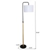 Modern Arc Floor Lamp Standing 59" Tall Black Metal Lior Floor Lamp Wooden Pole Cylinder Shade Decor for Living Room Reading Bedroom Office House Home - 2 of 4