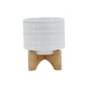 VisioGear Round Planterr with Stand, Plant Pots for Living Room, Bedroom, White, 6"*6"*8" - 4 of 4