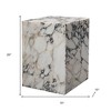 HomeRoots 20" Ivory Marble Square Block End Table - 3 of 4