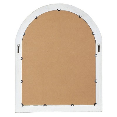 Cream Wood Arched Full Length Window Pane Mirror