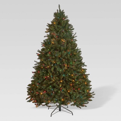 7.5ft Norway Spruce Hinged Full Artificial Christmas Tree Multicolored Lights - Christopher Knight Home