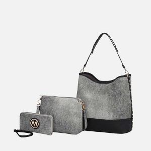 MKF Collection Wren Women’s Vegan Leather Hobo with Pouch and Wristlet Wallet by Mia K- 3 pieces - 1 of 4