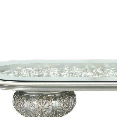 Sandoval Champagne Finish Rectangular Glass Dining Table