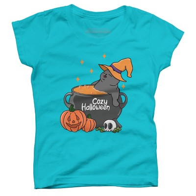 Girl's Design By Humans Cozy Halloween By kimprut T-Shirt