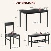 Dining Table and Chairs Set of 4 with Metal Frame, Includes Bench and 2 Chairs, Kitchen and Dining Room Furniture for Apartments, Restaurants, Pubs - 2 of 4