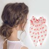 Unique Bargains Cute Heart Shaped Printed Bow Ribbon Spring Hair Clips 1 Pc - 2 of 4
