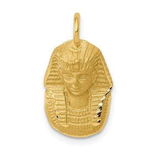 Black Bow Jewelry 14k Yellow Gold Satin and Diamond Cut King Tut Charm - 1 of 4