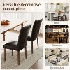 Set of 2 PU Leather Parsons Dining Chairs with Nailhead Trim and Wood Legs, Upholstered Kitchen Side Chairs for Dining Room - 4 of 4