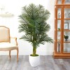 Nearly Natural 5-ft Paradise Palm Artificial Tree in White Planter with Faux Moss - image 4 of 4