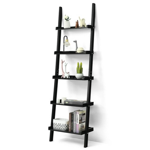 Modern 5-Tier Ladder Shelf Bookcase Plant Stand Display Shelf Storage Brown New 