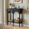 Black Solid Wood Entryway Console Table - 2 of 4