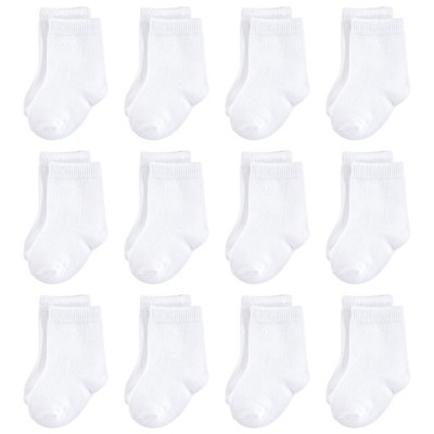 Touched by Nature Baby Unisex Organic Cotton Socks, White 12-Pack