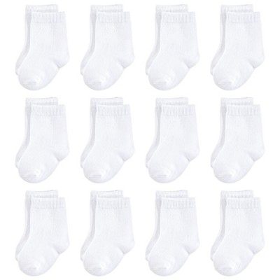 Touched By Nature Baby Unisex Organic Cotton Socks White 12 pack