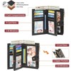 BEAFUP Women’s RFID Blocking Bifold Wallet - Large Capacity with 14 Card Slots & 4 ID Windows, Double Zipper Pockets for Daily Use,Travel - 2 of 4