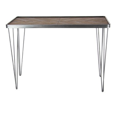 Modern Wood and Iron Chevron Console Table Brown - Olivia & May