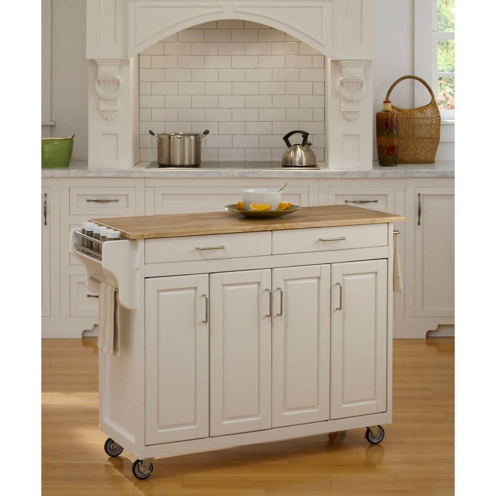 Kitchen Carts And Islands with Wood Top Natural Brown Home Styles