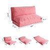 MAXYOYO Bean Bag Sofa Bed - Corduroy Floor Sofa with Washable Cover, Pink - 3 of 4