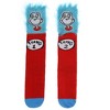 Dr. Seuss Kid's Thing 1 And Thing 2 Fuzzy Top Knee- High Socks OSFM - 2 of 4