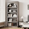 Arched Bookcase 5 Shelf Bookshelf 68.7" Tall Bookcase Farmhouse Curved Storage Rack Wooden Bookshelves for Home Office, Living Room - 4 of 4