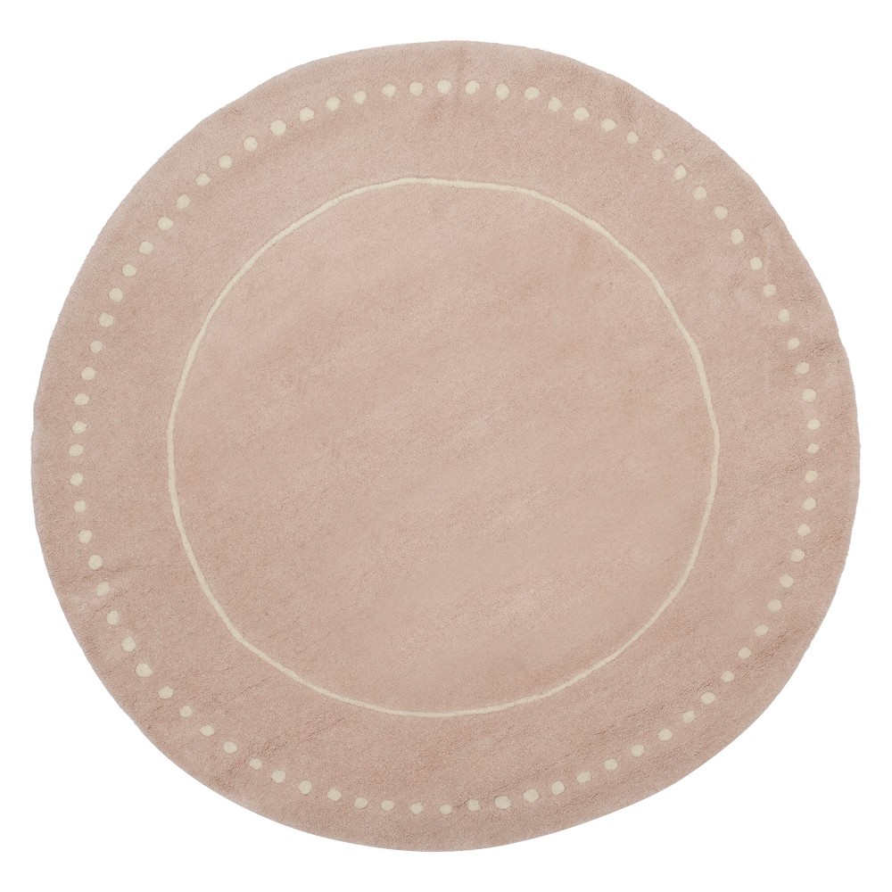 5' Solid Round Area Rug Light Pink/Ivory - Safavieh