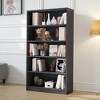 MAYEERTY Gray 5-Shelf Modern Wood Bookcase, 60" Tall - Bedroom, Living Room, Manga Library - 3 of 4
