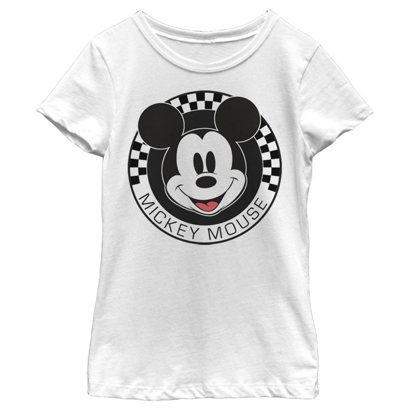 Girl's Disney Mickey Mouse Checkers T-Shirt, 1 of 5