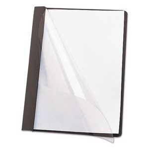 Smead Poly Report Cover Tang Clip Letter 1/2" Capacity Clear/Black 25/Box 87453 - 1 of 4