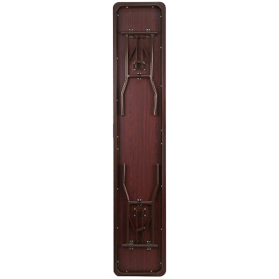 Mahogany Brown Metal Rectangular Folding Training Table