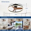 24" Solid Wood Blade Ceiling Fan with Light, Remote, and Adjustable Wind Speed for Bedroom or Living Room – The Pop Home - 4 of 4