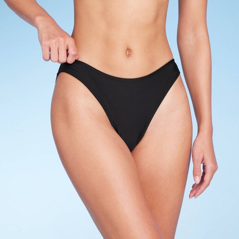 Women's Ruffle Detail Ribbed Cheeky Boyshorts Bikini Bottom - Wild