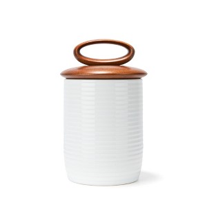 Nambe x Tom Papa Breaking Bread Canister - Ceramic Stoneware Storage Jar with Acacia Wood Lid & Silicone Seal for Fresh Food, Scandinavian Décor - 1 of 4