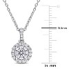 EVERLY JEWELRY | Sterling Silver 7/8 CT TGW Lab-Grown Diamond Halo Pendant with Chain, 17-inch - 3 of 4