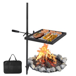COZONY Height Adjustable Campfire Grill with Swivel Grate and Carrying Bag - 1 of 4