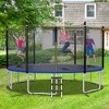 Costway 12/14/15/16FT Replacement Trampoline Safety Enclosure Net w/ Zipper & Buckle for 8/6 Poles - 3 of 4