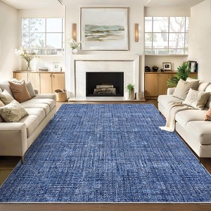 Solid Textured Area Rugs Washable Modern Accent Rug - 1 of 4