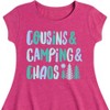 Girls' - Instant Message - Cousins & Camping & Chaos Fit & Flair Cap Sleeve Graphic Dress - 2 of 4