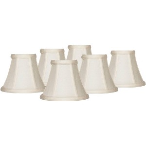 Imperial Shade Set of 6 Hardback Bell Lamp Shades Evaline Cream Small 3" Top x 6" Bottom x 5" High Candelabra Clip-On Fitting - 1 of 4