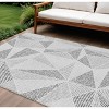 Gray Charcoal And Silver Geometric Washable Indoor Outdoor Area Rug - 2 of 4
