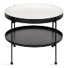 Kate and Laurel Nira Round Metal Coffee Table, 26" Diameter, White and Black - 2 of 4