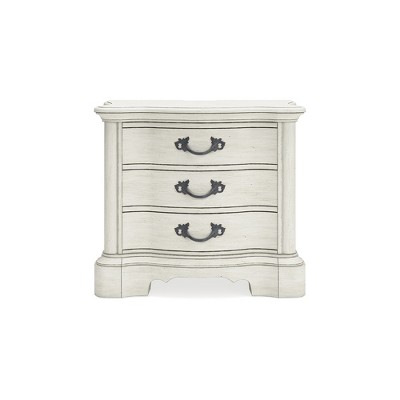 Antique White Traditional 3-Drawer Nightstand with Power Outlet