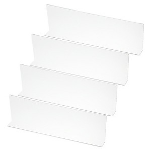 Unique Bargains Acrylic Smooth L-Shaped Bedroom Kitchen Office Shelf Dividers 4 Pcs - 1 of 4