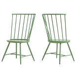Set of 2 Irelyn High Back Windsor Classic Dining Chairs Green - Inspire Q