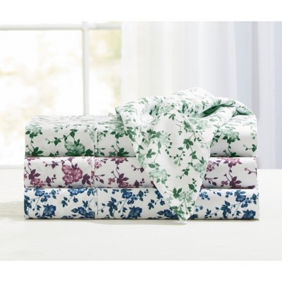 Lavender Floral Twin Microfiber Sheet Set